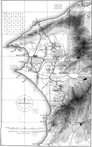 Map of Suvla Bay and ANZAC Cove from Gallipoli Diary, Vol. 2 by Sir Ian Hamilton - Edward Arnold, London - From Wikimedia Commons