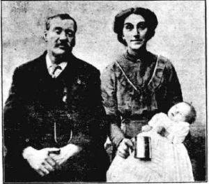 Baby George Shrapnel Griffin with his proud parents Mr and Mrs Edward Griffin